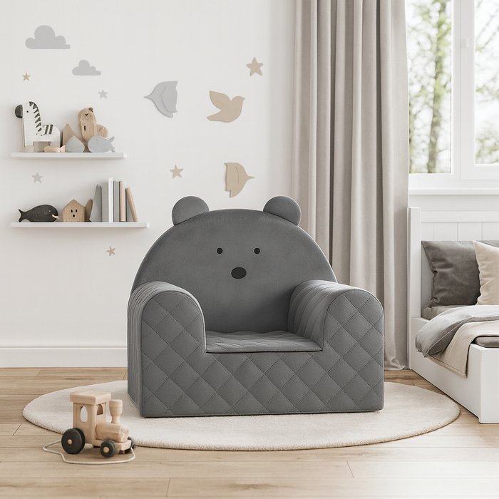 Kindersessel Bärenform Dunkelgrau