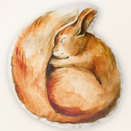 Dekokissen für Kinder Eichhörnchen-Motiv ultraweicher Samt, Tierkissen in der Vorderansicht