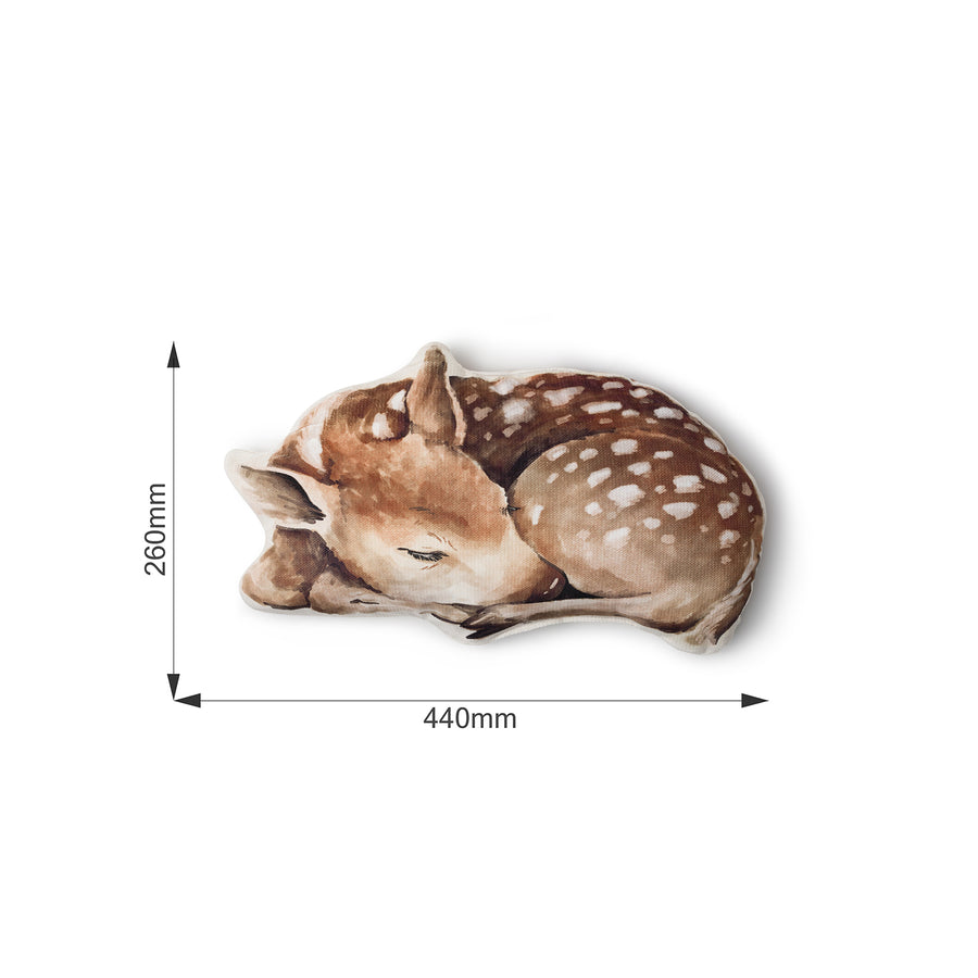 Maße Dekokissen für Kinder Reh-Motiv ultraweicher Samt: Breite 44 cm, Höhe 26 cm