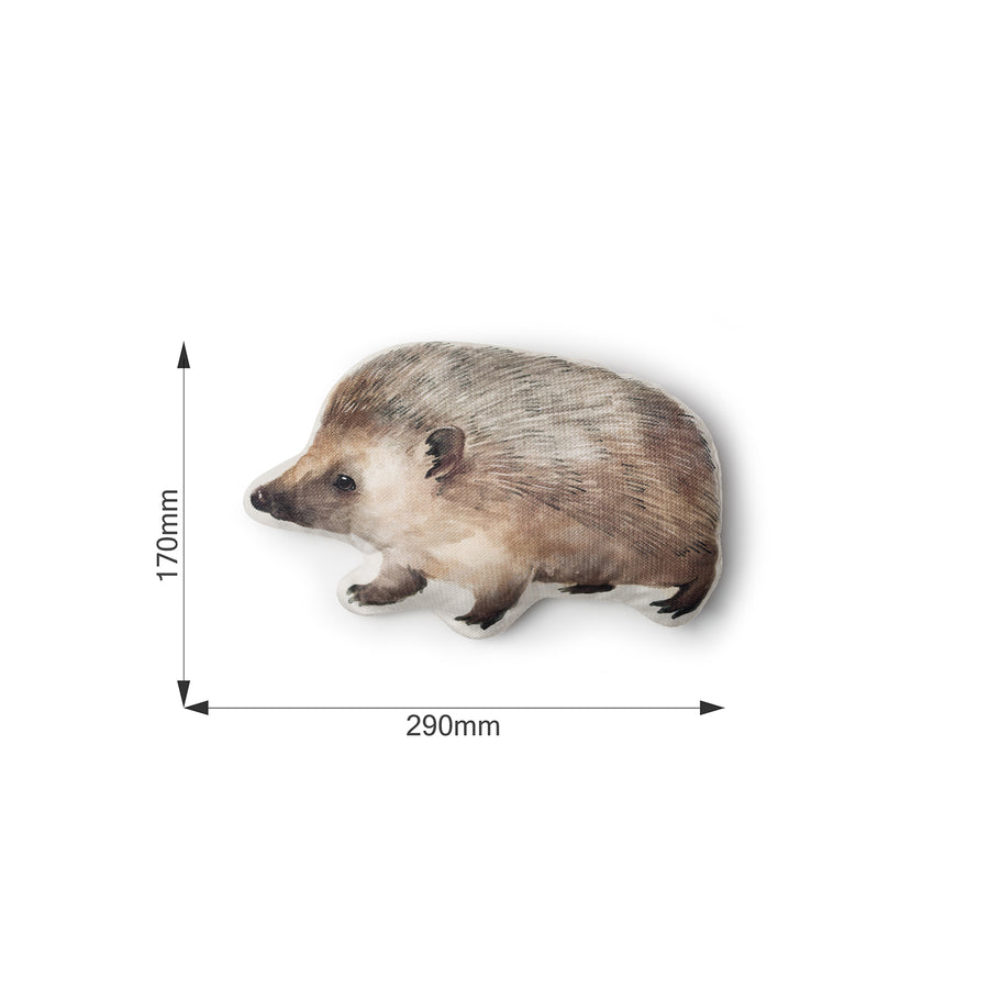 Maße Dekokissen für Kinder Igel-Motiv ultraweicher Samt: Breite 29 cm, Höhe 17 cm