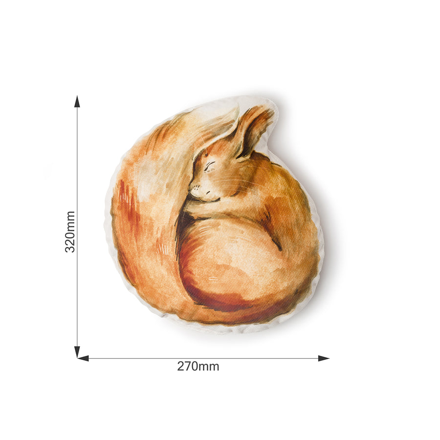 Maße Dekokissen für Kinder Eichhörnchen-Motiv ultraweicher Samt: Breite 27 cm, Höhe 32 cm