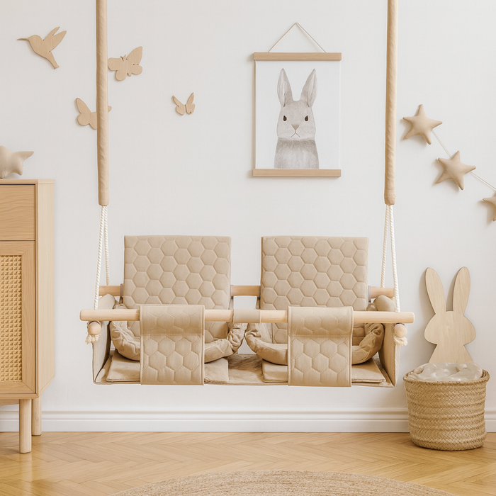 Wasserfeste Zwillingsschaukel Naturfarben