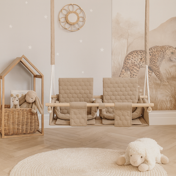 Wasserfeste Zwillingsschaukel Naturfarben