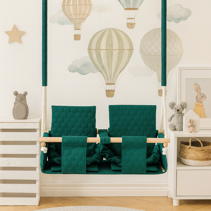 Wasserfeste Zwillingsschaukel Dunkelgrün