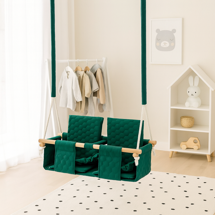 Wasserfeste Zwillingsschaukel Dunkelgrün